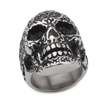 High Quality Custom Casted Stainless Steel Goth Punk Style Skull Cool Men Ring